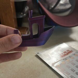 Purple 3D Printed Boat Figurine